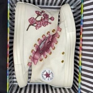Custom Converse All Stars adorned in Swarovski Crystals